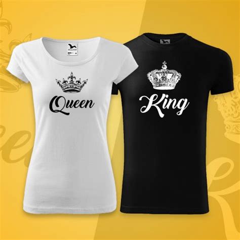 Set Pre Partnerov King And Queen Potlač Tričiek A Iného Oblečenia