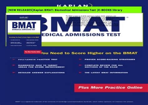 New Releases Kaplan Bmat Biomedical Admissions Test E Books Library