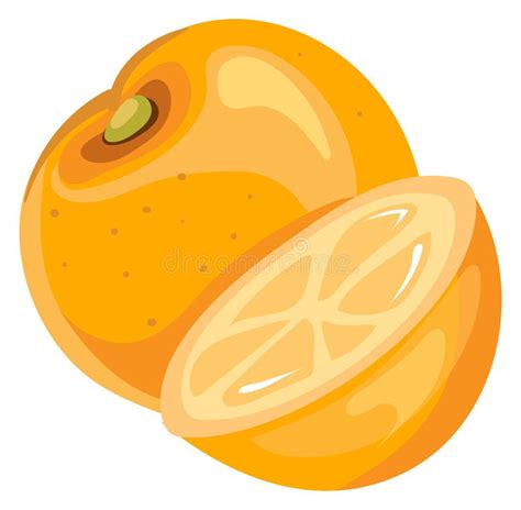 Orange Half Fruit Cartoon Icon Juicy Citrus Stock Illustration
