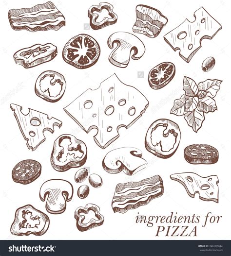 Pizza Toppings Coloring Page