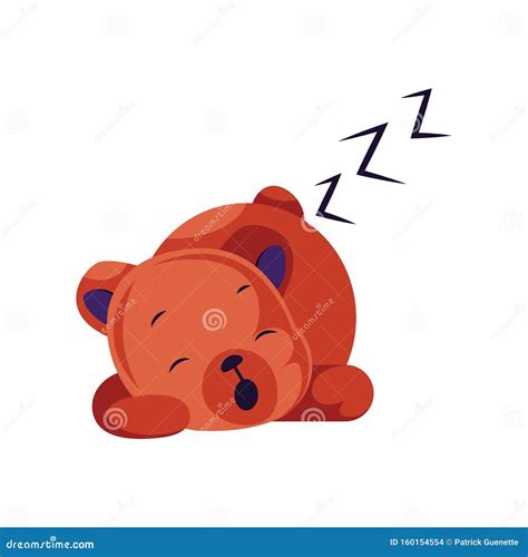 Sleeping Red Teddy Bear Vector Illustration On A Stock Vector