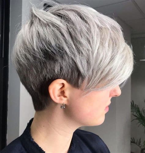 Short Silver Gray Hair Dark Silver Hair Silver Ombre Hair Short