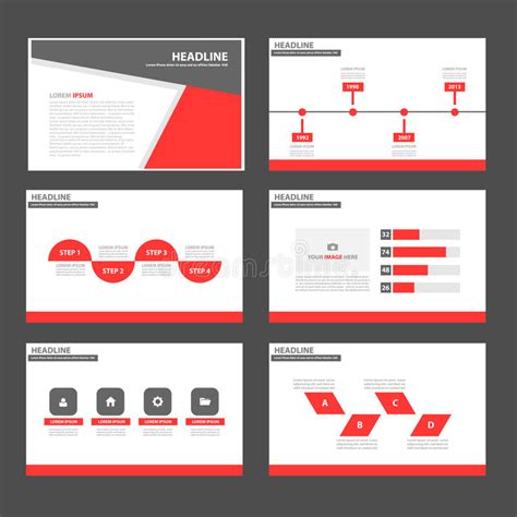 Het Rode En Zwarte Infographic Van Het De Presentatiemalplaatje Van Het