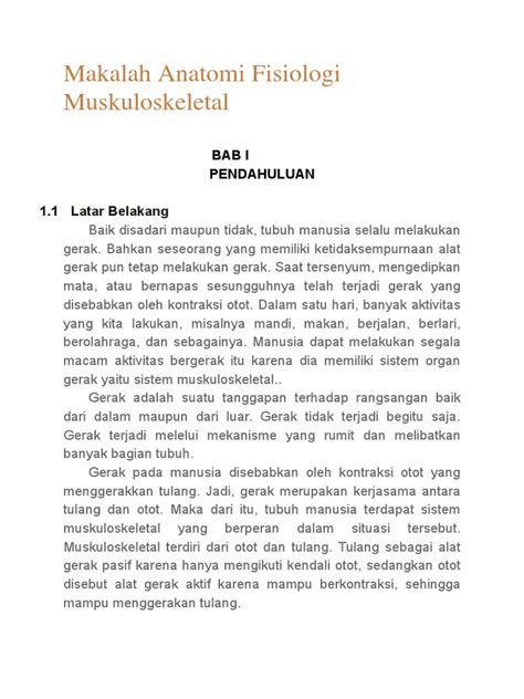 Makalah Anatomi Fisiologi Muskuloskeletal Pdf