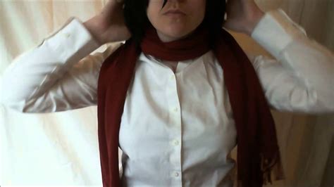 Maybe you would like to learn more about one of these? Attack on Titan Cosplay: How to Tie Mikasa's Scarf - YouTube