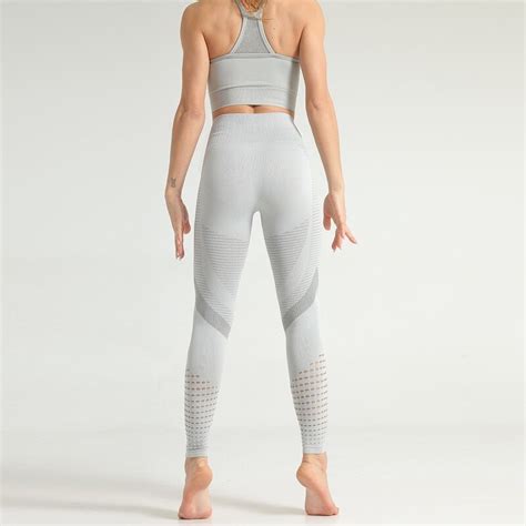 seamless yoga set women fitness clothing sportswear woman gym leggings padded push up strappy