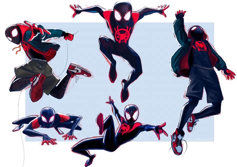 🕷🕸 ️my Fan Art Study Sketches Of Miles Morales ️🕸🕷 Marvel