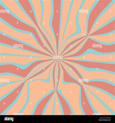 1970 Wavy Swirl Seamless Pattern In Orange And Pink Colors Seventies