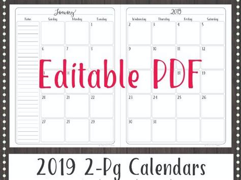 Editable Printable Calendar Custom Editable 2021 Free Printable