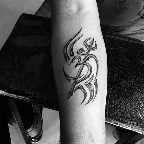 Cool Tribal Om And Trishul Tattoo For Men Arm Gp