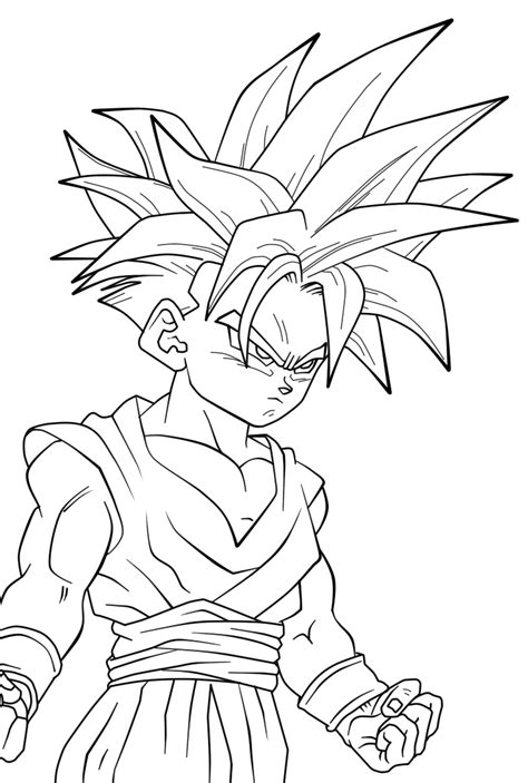 Son Gohan Super Saiyajin Dragon Ball Z Kids Coloring Pages