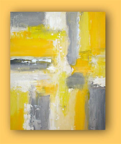 2023 Latest Yellow And Grey Abstract Wall Art
