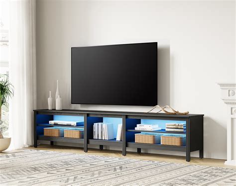 Tv Stand For 85 Inches Flat Screen Led Wood Media Console Storage