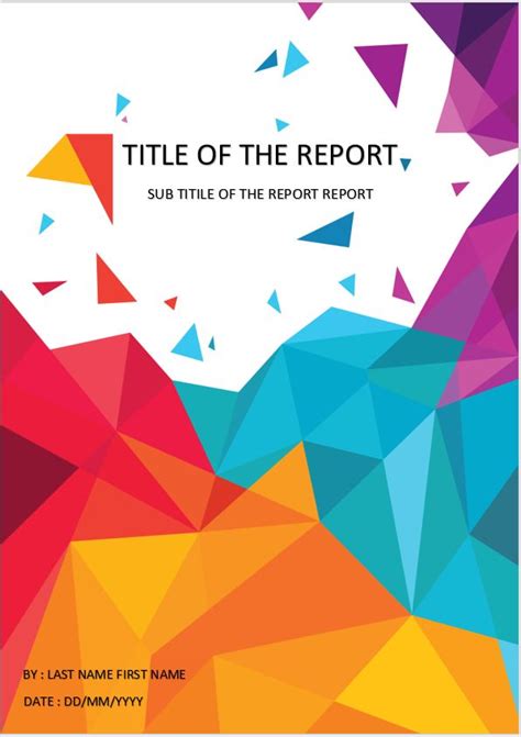 Cover Page Template In Word For Report Download Design Templates