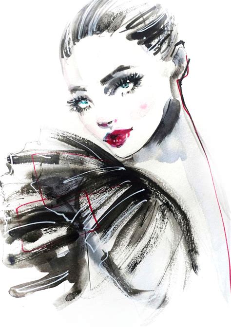 Watercolor Ink Fashion Painting Watercolor