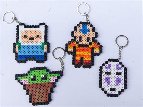 Llaveros Hechos A Mano Pixel Art Perler Bead Pop Culture Etsy España