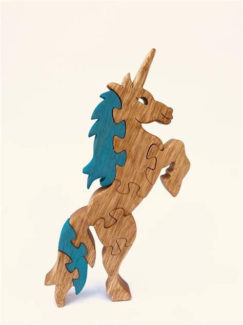 Wooden Unicorn Puzzle Wood Puzzle Childrens Toy Wood Etsy Wood