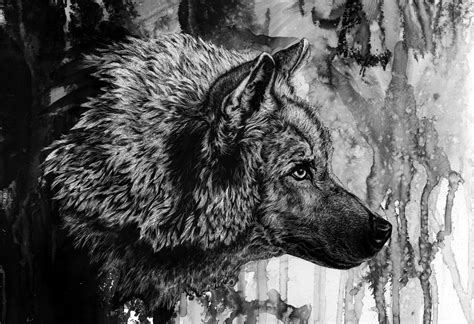 Wolf Art Black And White