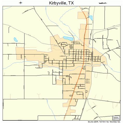 Kirbyville Texas Street Map 4839460