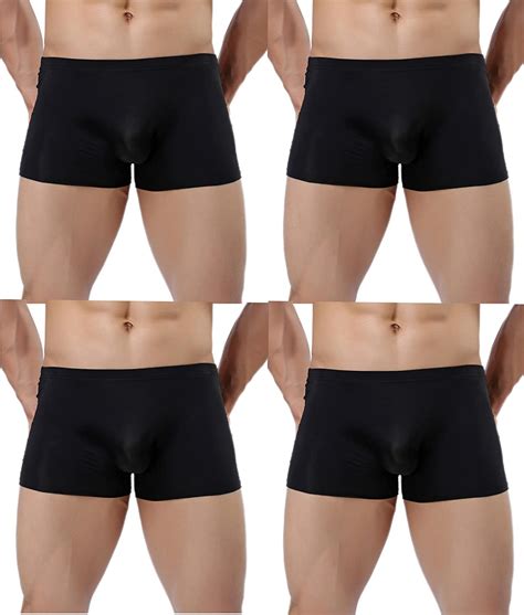 Mens Silky Underwear Sexy Seamless Boxer Briefs Uk Clothing