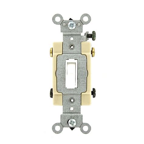 Leviton 20 Amp Commercial Grade 4 Way Toggle Switch White 54524 2w