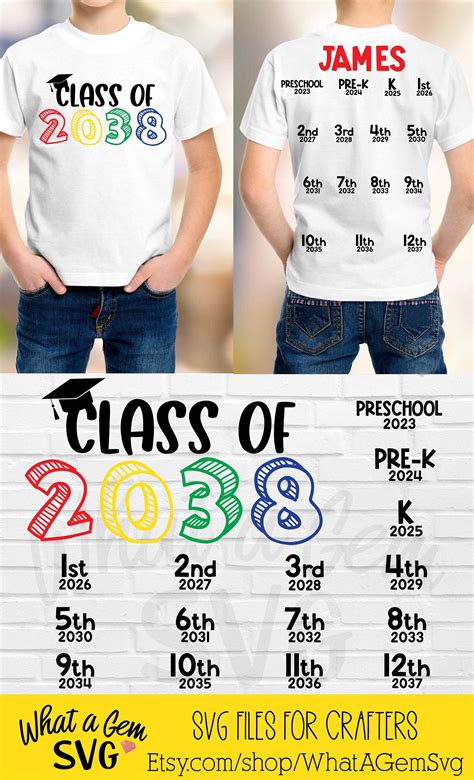 Class Of 2038 Svg Grow With Me Handprint Shirt Svg Back To Etsy