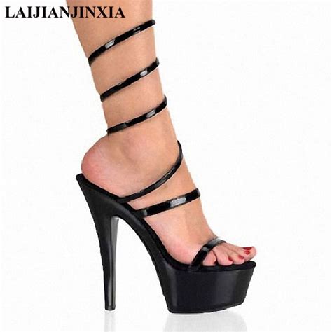 Laijianjinxia Sexy 15 Cm High Heeled Sandals Nightclub Dance Shoes Pole
