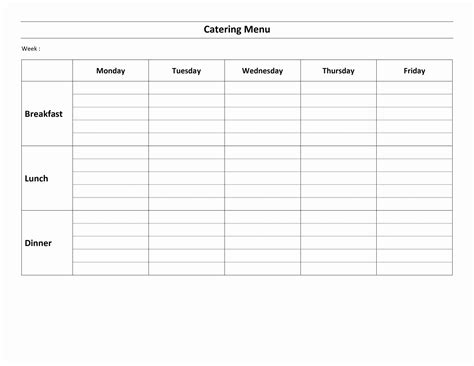 Food based menu template pdf. Weekly Catering Menu