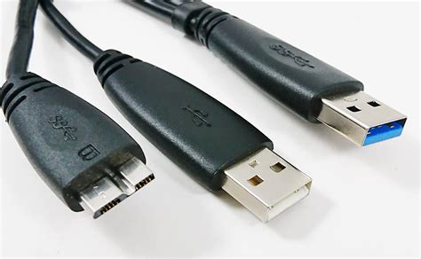 USB 3 0 Dual Power Y Shape 2 X Type A To Micro B SuperSpeed Cable For External Hard Drives