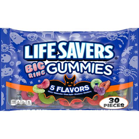 Life Savers Halloween 5 Flavors Gummies Big Ring Candy Bag 987 Ounce