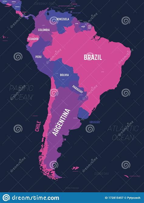 South America Map High Detailed Political Map South American Continent