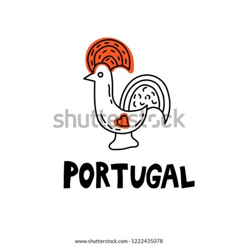 Barcelos Portuguese Rooster Symbol Portugal Modern Stock Vector