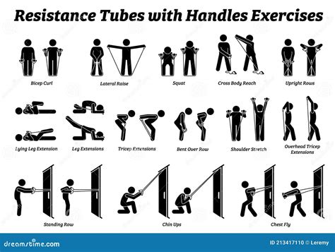 Resistance Tubes Band With Handles Exercises And Stretch Workout