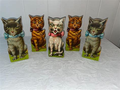 Rare C 1900 5 Mcloughlin Bros Pussy Cat Ten Pins Bowling Game Pieces 85 Ebay