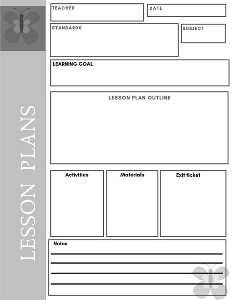 Lesson Plan Template Editable Lesson Plan Template Free Editable Gambaran