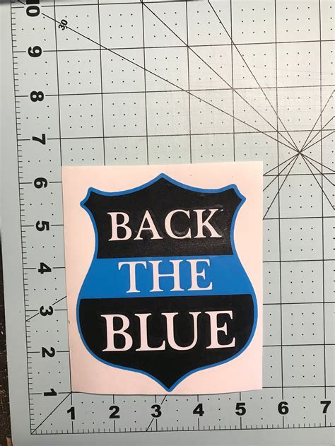 Back The Blue Badge Car Decal Etsy
