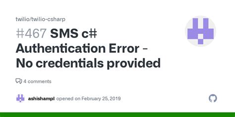 Sms C Authentication Error No Credentials Provided · Issue 467