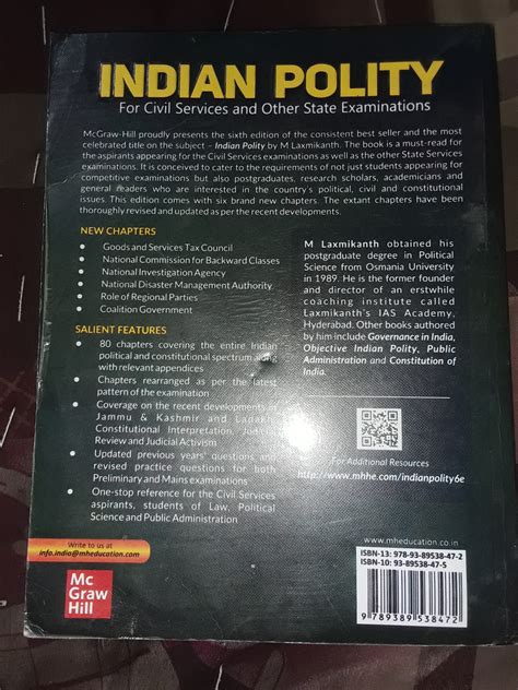 Buy Indian Polity M Laxmikanth Th Edition Bookflow