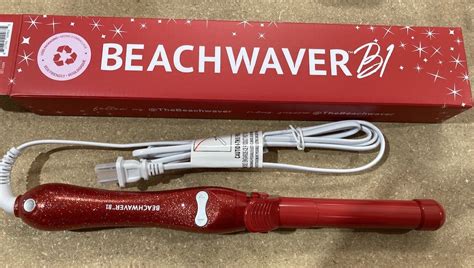 Beachwaver B1 Rotating Curling Iron In Red Glitter Brand New Great
