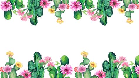 Cactus Border Botanical Watercolor Watercolor Cactus Frame Png