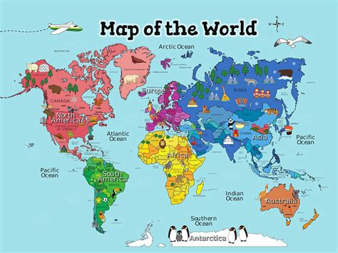 Buy Mwb World Map Wall Art Poster For Kids Educational Map Posters