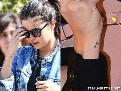 «also all of my tattoos will be available. Selena Gomez music note wrist tattoo | Selena gomez tattoo ...