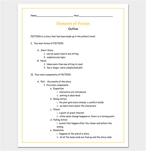 Story Outline Template 15 For Word And Pdf Format