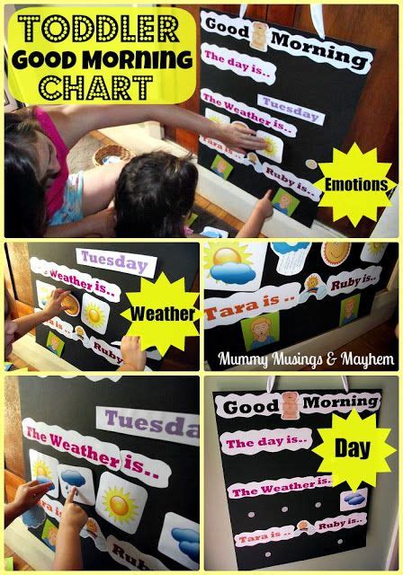 Toddler Good Morning Visual Chart Visual Learning Toddler Learning