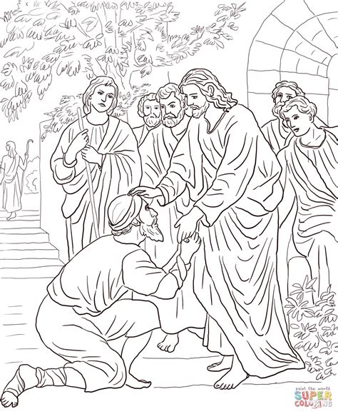 Jesus Heals The Leper Coloring Page Free Printable Coloring Page