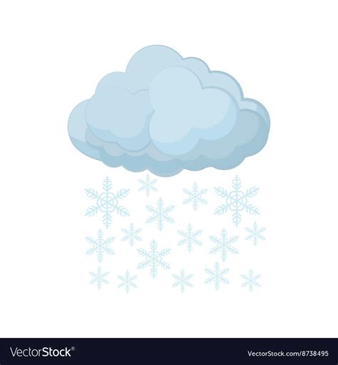 Cloud And Snowflakes Icon Cartoon Style Royalty Free Vector