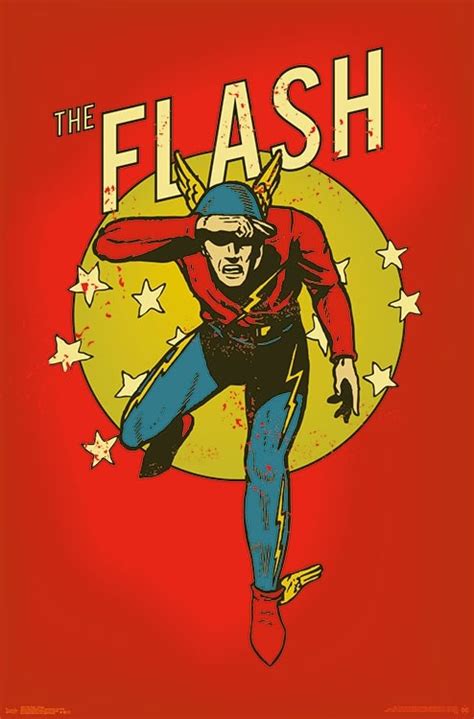 The Flash Vintage 1940s Style Comic Book Dc Comics Character Wall Poster Trends International