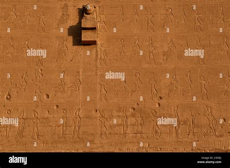 Hieroglyphics On Outside Wall Hathor Temple In Ptolemaic Dendera Temple