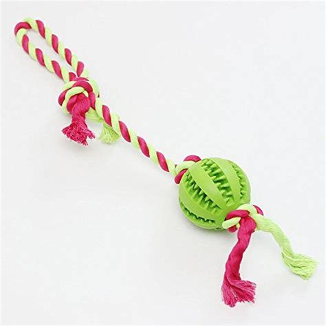Dog Chew Toy Chew Ball With Rope 2 In 1 Dental Chews Toys Rubber Treat