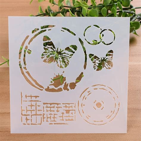 13cm 51 Circle Butterfly Diy Layering Stencils Wall Painting